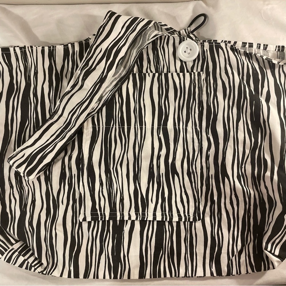 HANDMADE Upcycled Zebra Market Bag Beach Tote REUSABLE Shopping Grocery Bag
